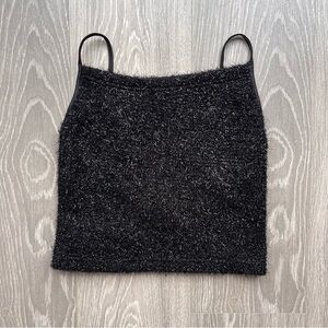 UNIF Black Fuzzy Cami Top